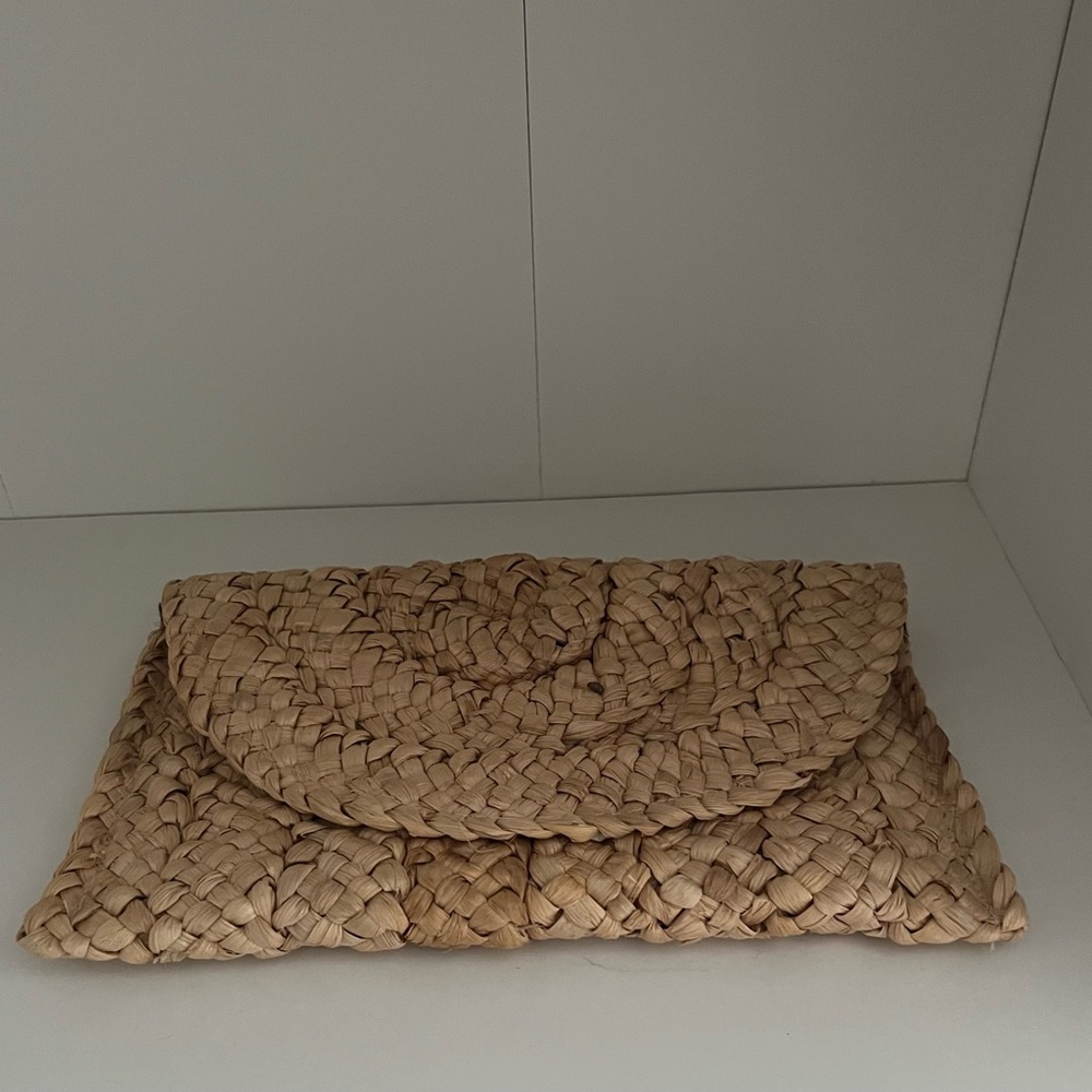 Woven Tan Clutch